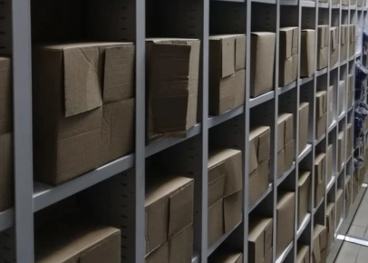 Ячеистые стеллажи для коробов